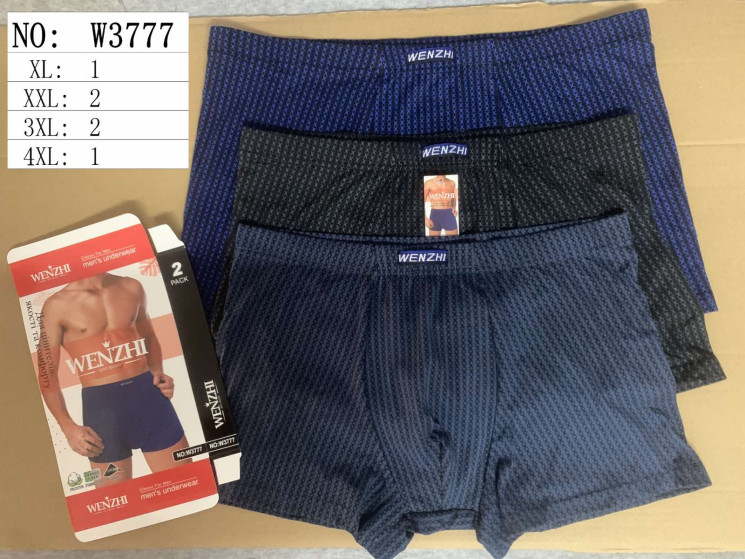 Труси чоловічі  м.W3777 (розмір: XL-4XL)  мікс кольорів  в упаковці 24 штуки №757241 - Haner 449/451