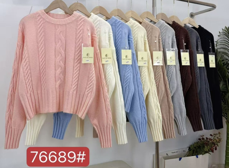 Светр жіночий, кашемір, м.76689 (р. 46-50 ), мікс кольорів, в упаковці 5 штук №336979 - Love SE 973-975