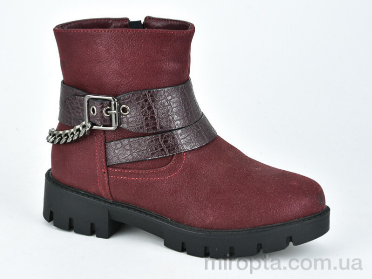 Черевики W136-3 bordo р: 33-38, в упаковці: 8 пар, купити тільки гуртом - 408946